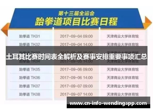 土耳其比赛时间表全解析及赛事安排重要事项汇总