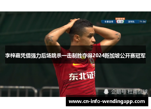 李梓嘉凭借强力后场跳杀一击制胜夺得2024新加坡公开赛冠军