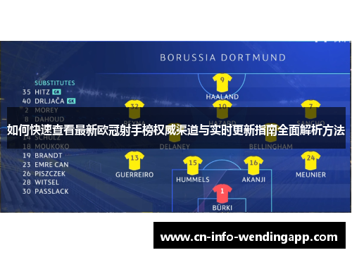 如何快速查看最新欧冠射手榜权威渠道与实时更新指南全面解析方法